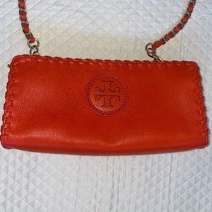 Tory Burch Wallet crossbody with burnt orange purse with  gold hardware